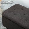 HOMCOM 47L Storage Ottoman, End of Bed Bench with Wooden Legs, Fabric Footstool for Living Room, Bedroom, 95 x 38 x 45cm