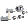 PawHut 5Pcs Cat Wall Furniture with Perch, Cat House, Scratching Post, Wall-Mounted Cat Tree for Indoor Cats - Grey