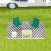 Outsunny Reversible Outdoor Rug with Carry Bag, Waterproof Plastic Straw Mat for Garden, Deck, RV, Picnic, Beach, Camping, 182 x 274cm, Grey and Cream