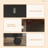 HOMCOM Folding Dining Table, Drop Leaf Table for Small Spaces, Foldable Table with Drawer and Storage Shelves for Kitchen, Dining Room, Rustic Brown