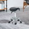 HOMCOM Saddle Stool, PU Leather Adjustable Rolling Salon Chair for Massage, Spa, Clinic, Beauty, Hairdressing and Tattoo, Black