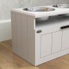 PawHut Raised Dog Bowl, Elevated Pet Bowls with Slow Feeder, Two Stainless Steel Bowls, Drawer, for Large & Extra Large Dogs, White