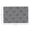 Outsunny 182 x 274 cm(6x9ft) Outdoor Rug Reversible Mat Plastic Straw Rug Portable RV Camping Mat for Garden Deck Picnic Indoor, Black & White