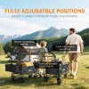 Outsunny 120L Festival Trolley on Wheels, Folding Camping Trolley Cart with Removable Canopy, All-Terrain Wheels, Adjustable Handle and Side Pockets for Garden Beach Fishing Shopping, Black