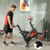 SPORTNOW Indoor Exercise Biker, Quiet Stationary Bike, Stylish Cycling Machine with Adjustable Seat and Resistance, LCD Monitor, Tablet Holder, for Home Gym Cardio Workout, Black