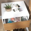 HOMCOM Bedside Table, Modern Nightstand with 2 Drawers, Small Sofa End Table with Storage and Solid Wood Legs for Bedroom, Living Room, Brown