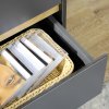 HOMCOM Chest of Drawers, 3-Drawer Storage Cabinet Organiser with Wood Legs for Bedroom, Living Room, Dark Grey