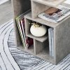 HOMCOM Side Table, 3 Tier End Table with Open Storage Shelves for Living Room, Bedroom