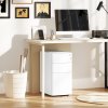 Vinsetto 3-Drawer Mobile Filing Cabinet, Steel Lockable File Cabinet for A4, Legal, Letter, Compact Under Desk Storage Unit with Pre-Assembled Body for Home Office, 30 x 45 x 59cm, White