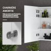 kleankin LED Lighted Bathroom Mirror Cabinet, Wall Mounted Bathroom Storage Cupboard with Adjustable Shelf, USB Powered, 90W x 15D x 70Hcm, High Gloss White