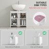 HOMCOM Under Sink Bathroom Cabinet, Freestanding Under Sink Cabinet with 2 Doors and Shelf for Basin without or with Pedestal, White
