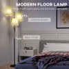 HOMCOM Floor Lamp, 165 cm Tall Standing Lamp with 3 Light and Foot Switch for Living Room, Bedroom, Bedside, Office, E27 Base Without Bulb (40W Max)