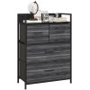 HOMCOM Bedroom Chest of Drawers, Fabric Dresser with 4 Drawers, Storage Organiser Unit with Open Shelf and Metal Frame for Living Room, Entryway
