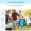 Outsunny Camping Moon Chair, Portable Folding Camping Chair for Adults with Wide Padded Oxford Seat for Outdoor Camp, Travel, Fishing, Beach, Blue