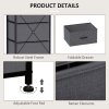 HOMCOM Fabric Chest of Drawers, Storage Drawers, Industrial Bedroom Dresser with 5 Fabric Drawers, Steel Frame and Wooden Top for Nursery, Living Room, Hallway, Dark Grey