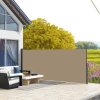 Outsunny Retractable Side Awning, Garden Privacy Screen Divider, Full Cassette Wind Breaker for Hot Tub, Balcony, Terrace, Pool, 400 x 160cm, Khaki