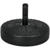 Outsunny Garden Parasol Base with Rattan Effect, 22kg Water or 29kg Sand Filled, Heavy Duty HDPE Umbrella Stand, Fillable Parasol Stand for 38mm, 48mm Poles, Black