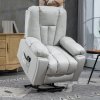 HOMCOM Riser and Recliner Chair for the Elderly, Quick Assembly, Lift Chair with Vibration Massage, Remote Control, Side Pockets, Pocket Spring, Cup Holder, Light Grey