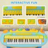 AIYAPLAY Kids Piano, 37 Keys Electronic Keyboard, Children Grand Piano with Microphone, Stool, LED Light, Record & Play Function, Musical Instrument for Kids Ages 3-6 Years, Blue