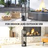 Outsunny 5 Pieces Fireplace Tools Set, Metal Fireplace Accessories Fireside Companion Set with Broom, Shovel, Poker and Bucket, Silver