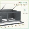 PawHut Wooden Hamster Cage, Small Animal Cage with Sliding Tray, Openable Top, Hut, Exercise Play House for Syrian Hamsters, Grey