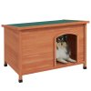 PawHut Wooden Dog Kennel Outdoor Pet House Elevated with Removable Floor, Openable Roof, for Large Dogs, 100 x 65.5 x 68cm - Natural Wood Tone