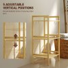 HOMCOM 3-Tier Bamboo Bathroom Storage Shelf, Freestanding Shelving Unit with Adjustable Rack for Kitchen Bathroom Living Room