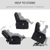 HOMCOM Riser and Recliner Chair with Massage, Power Lift Recliner Chair for Elderly with Remote Control, Extended Footrest, Dual Side Pockets, Overstuffed Electric Reclining Armchair, Black