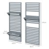 Outsunny Set of 2 Wall Mounted Plant Stand with Trellis, 170cm Wooden Plant Rack with Hanging Planter Shelves and Slatted Trellis for Climbing Plants, for Patio, Balcony, Porch, Grey