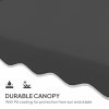 Outsunny 2.5m Cantilever Parasol with Easy Lever, Square Double Top Garden Parasol Umbrella with Ruffles and Cross Base, Overhanging Outdoor Sun Shades, Black