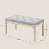HOMCOM 80cm End of Bed Bench, Window Seat, Tufted Bench for Bedroom, Hallway, Living Room, Light Grey