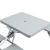 Outsunny Portable Foldable Camping Picnic Table with Seats Chairs and Umbrella Hole, 4-Seat Fold Up Travel Picnic Table, Grey