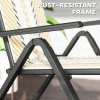 Outsunny Rattan Folding Chair Outdoor Set of 2, 5-Position Adjustable Wicker Garden Dining Chair with High Backrest, Wide Armrest, for Patio, Terrace, Balcony, Orange