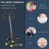 HOMCOM Twister Stepper, Step Machine, Aerobic Exercise Workout Machine w/ Adjustable Resistance, LCD Screen and Handlebars - Grey