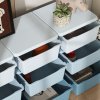 HOMCOM Kids Storage Units with 9 Drawers 3 Tier Chest Vertical Dresser Tower Toy Organiser for Nursery Playroom Kindergarten Blue