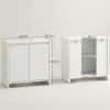HOMCOM Under Sink Bathroom Cabinet, Freestanding Under Sink Cabinet with 2 Doors and Shelf for Basin without or with Pedestal, White