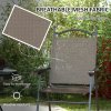 Outsunny Folding Chairs Set of 2, Garden Chair with Armrest, Breathable Mesh Fabric Seat, Camping Sports Chairs for Adults, Mixed Brown