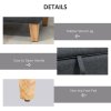 HOMCOM Linen Storage Ottoman Padded Footstool with Rubberwood Legs for Storage Box, Bed End, Shoe Bench, Seating