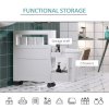HOMCOM 72x16cm Narrow Bathroom Storage Unit w/ 2 Drawers Open Top 4 Wheels Slimline Modern Rolling Home Organisation