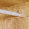 HOMCOM 2 Door Wardrobe, Modern Wardrobe with 2 Drawers and Hanging Rail for Bedroom, Flats, Natural