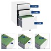 Vinsetto 3-Drawer Mobile Filing Cabinet, Steel Lockable File Cabinet for A4, Legal, Letter, Compact Under Desk Storage Unit with Pre-Assembled Body Except Wheels for Home Office, 39 x 48 x 59cm, White