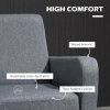 HOMCOM Modern Wingback Living Room Chair, Upholstered PU Leather Accent Armchair,  Single Sofa Chair with Lounge Seat and Wood Legs for Bedroom/Office/Reading Spaces