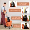 HOMCOM 26L Mop Bucket with Wringer, Mop Bucket on Wheels with Carry Handle, Mop Holder, Plastic Body for Household, Orange