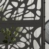Outsunny Decorative Garden Privacy Screen with Stand, 6.5FT Freestanding Metal Outdoor Divider, Decorative Privacy Panel with Expansion Screws for Garden Pool Hot Tub, Twisted Line Style, Black