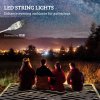 Outsunny Reversible Outdoor Rug with LED String Lights, Waterproof Plastic Straw Mat with Carry Bag for Garden, Deck, RV, Picnic, Beach, Camping, 182 x 274cm, Black and Coffee