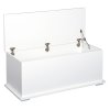 HOMCOM 113L Storage Chest, Storage Box with Flip-Top Lid and 2 Safety Hinges, Storage Trunk for Living Room, Entryway, 100 x 40 x 40 cm