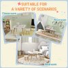 AIYAPLAY Kids Table and Chair Set, 3-Piece Toddler Furniture Set, Activity Play Table Chair Set for Playroom, Bedroom, Nursery, Classroom, for Ages 3-8 Years, White