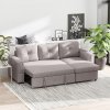 HOMCOM 3 Seater Sofa Bed, L Shaped Pull Out Sofa Bed with Storage, Convertible Click Clack Settee Sectional Sleeper Futon for Living Room, Office