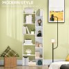 HOMCOM 6-Tier Bookshelf, Modern Bookcase with 11 Open Shelves, Freestanding Decorative Storage Shelving for Home Office and Study, White
