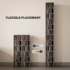HOMCOM 204 CD Media Display Shelf Unit Set of 2 Blu-Ray Tower Rack w/ Adjustable Shelves Bookcase Storage Organiser, High Gloss Grey